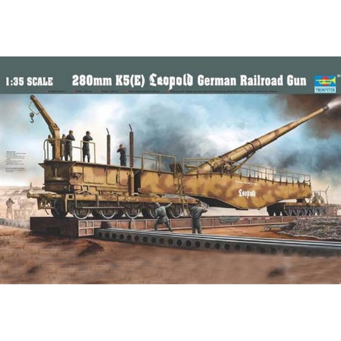 Trumpeter 1:35 German K5E Leopold Railroad Gun Military Plastic Model Kit