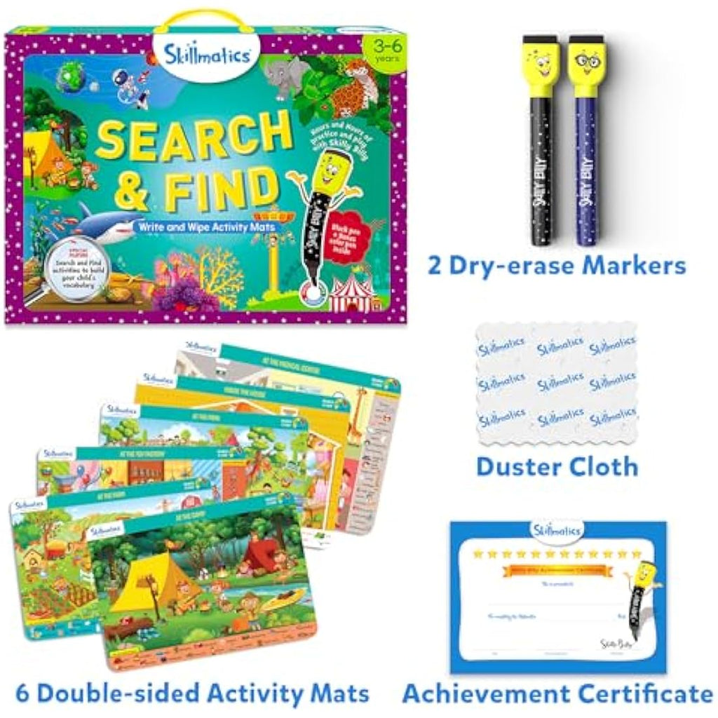 Skillmatics Search and Find Reusable Activity Mats – Educational Game for Ages 3-6