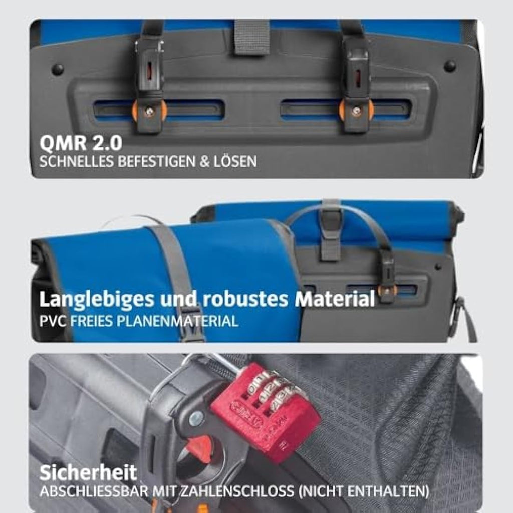 VAUDE Aqua Back Bike Panniers – Waterproof 48L PVC-Free Set of 2