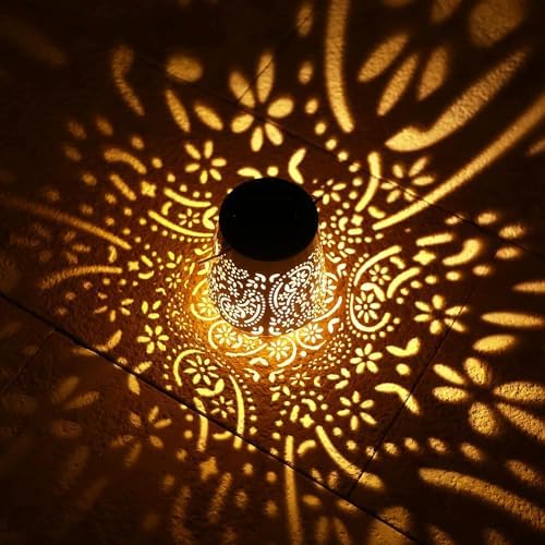 OxyLED Solar Hanging Lanterns – 4 Pack Colorful Metal Moroccan Garden Lights