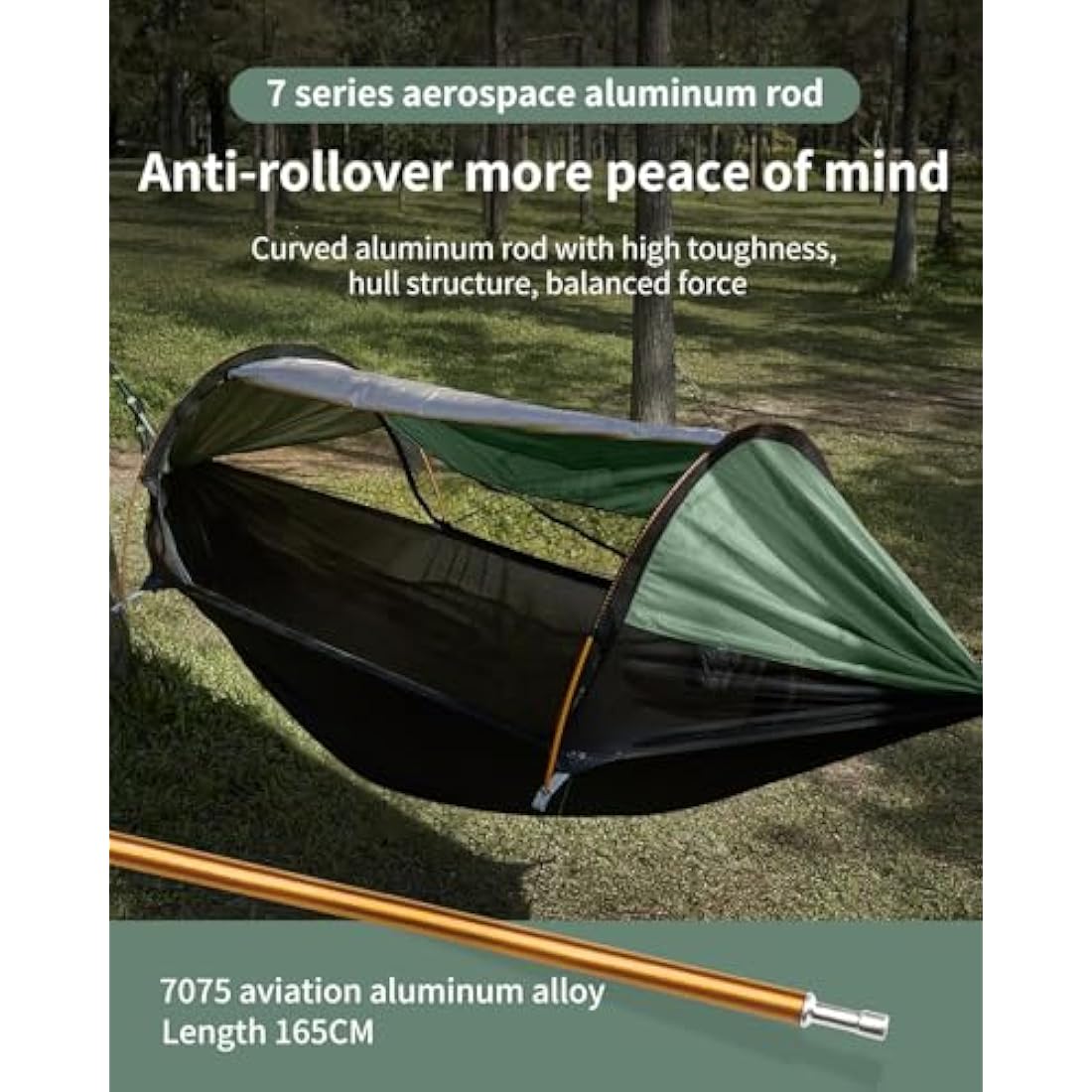 3-in-1 Camping Hammock Tent with Mosquito Net & Sunshade