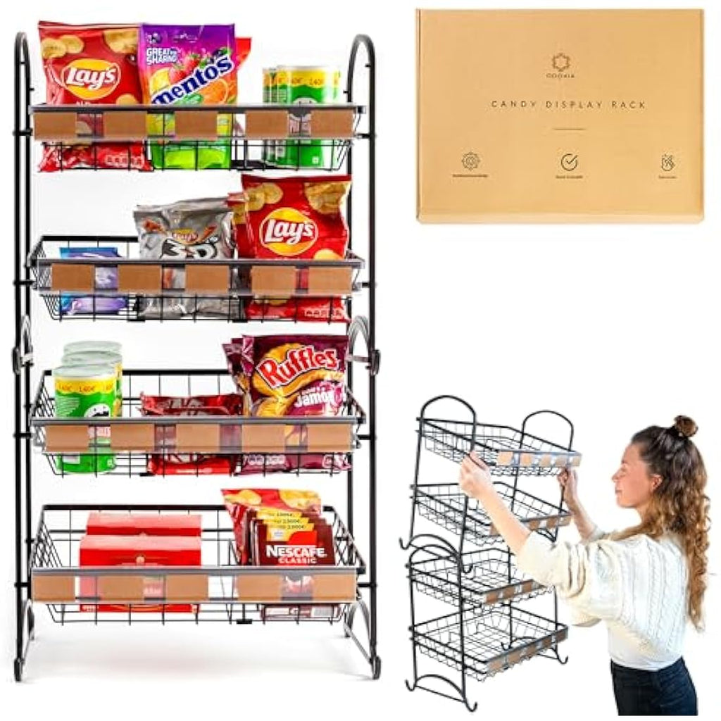 Jolof Store Stackable Candy Display Rack | 3-Tier Countertop Snack Organiser