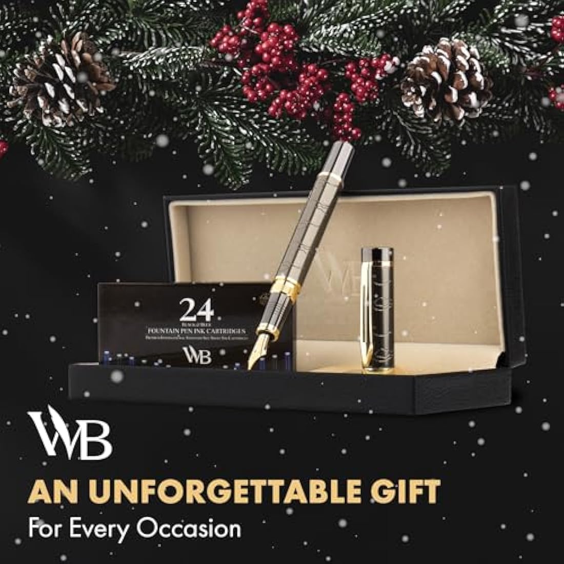 Wordsworth & Black Primori Fountain Pen Set - Gunmetal Gold Extra Fine
