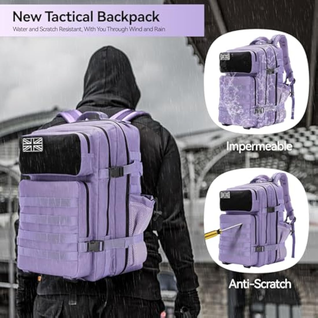 Delgeo 45L Military Tactical Backpack – Waterproof MOLLE Assault Pack