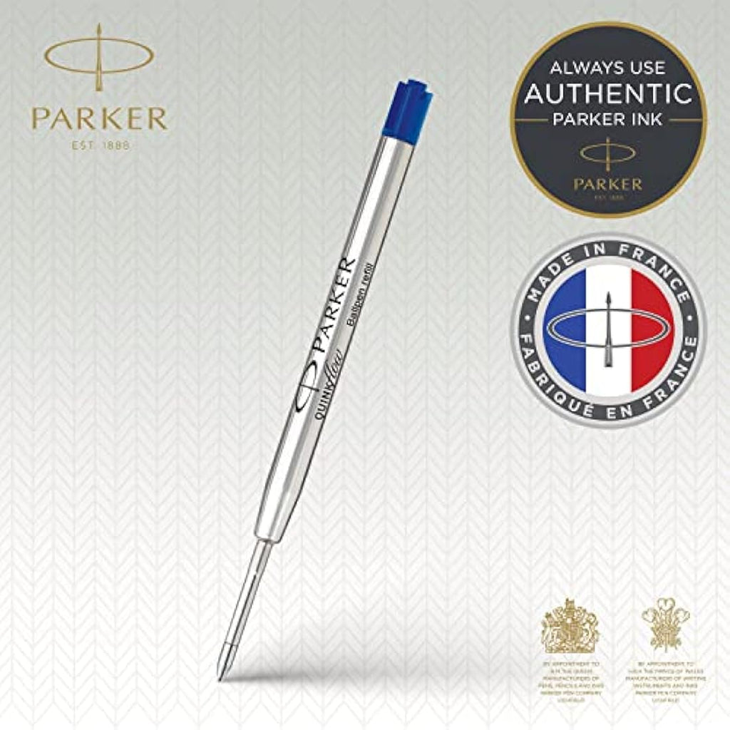 Parker QUINKflow Ballpoint Pen Refills | Medium Point | Blue Ink | 3 Count