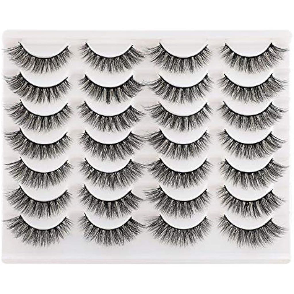 Newcally 3D Faux Mink Lashes – Natural Cat Eye Look, 14 Pairs
