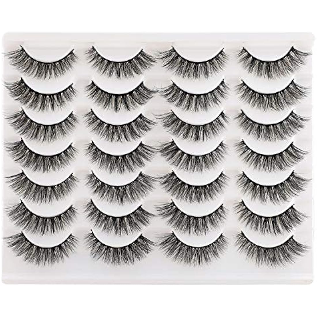 Newcally 3D Faux Mink Lashes – Natural Cat Eye Look, 14 Pairs