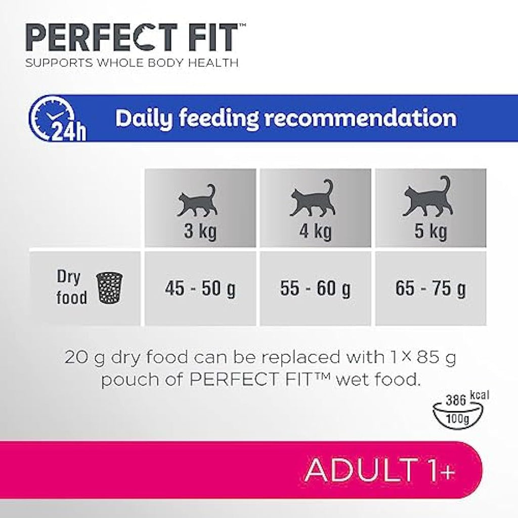 Perfect Fit Adult 1+ Dry Cat Food | Rich in Salmon | 7 kg Bag