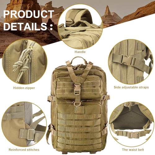 aiGear 45L Military Tactical Backpack | Molle System Hiking Rucksack
