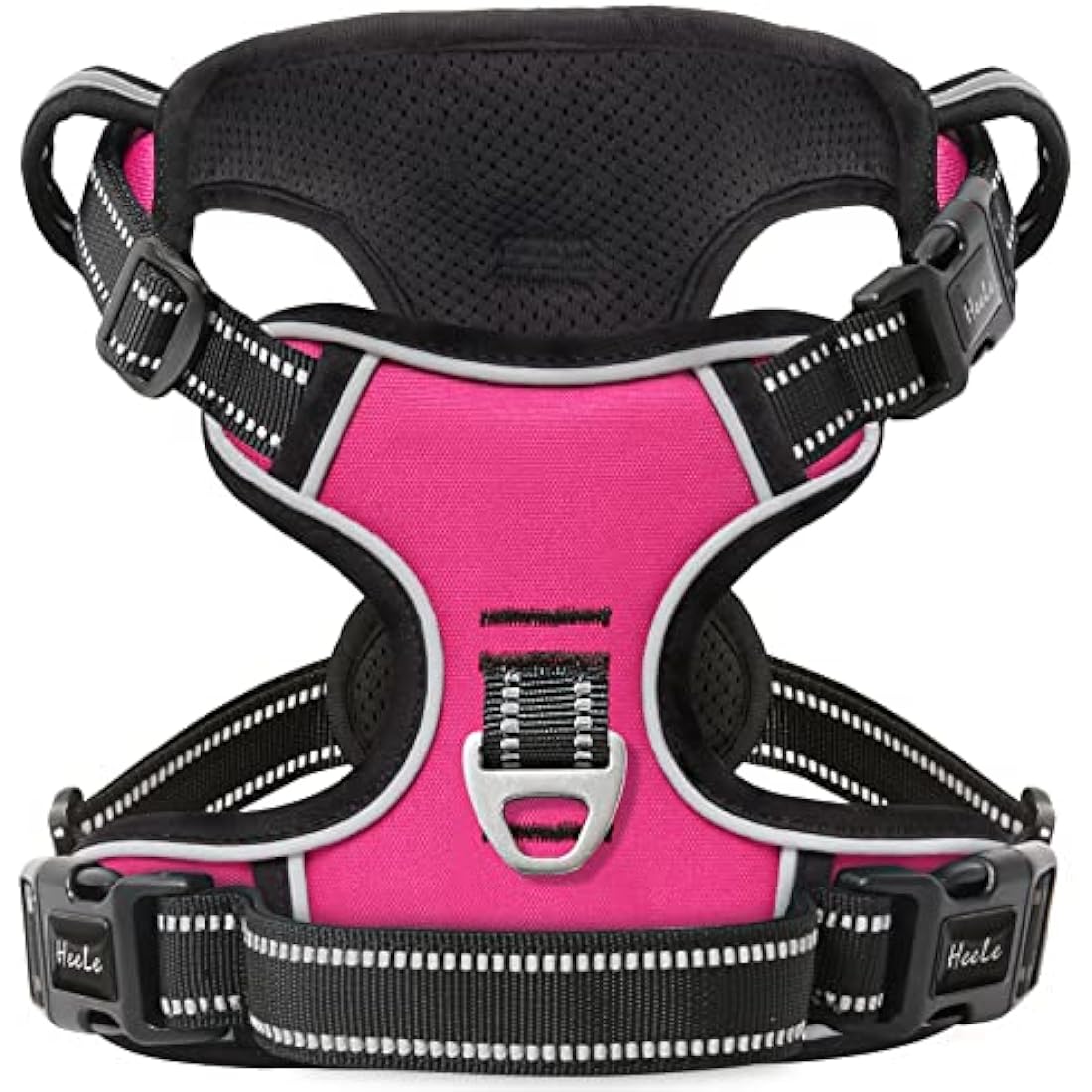 HEELE No Pull Dog Harness | Reflective Padded Adjustable Vest - Fuchsia