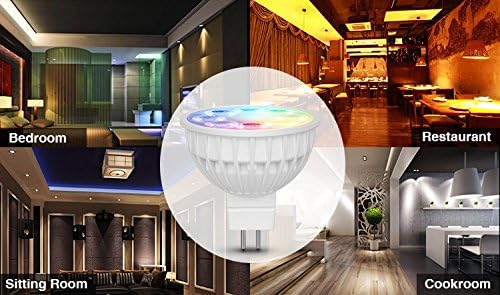 Lighteu 8-Pack 4W MR16 GU5.3 RGB+CCT LED Spotlight with 8-Zone Remote