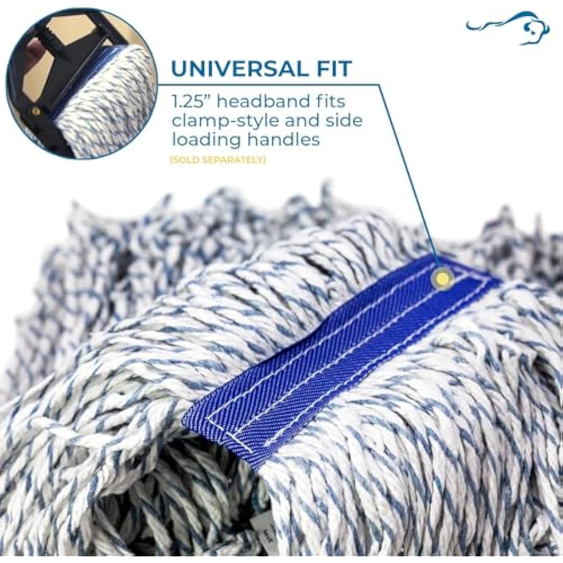 KLEEN HANDLER Cut-End Finish Mop - 4-Ply Synthetic Blend, 24 Pack