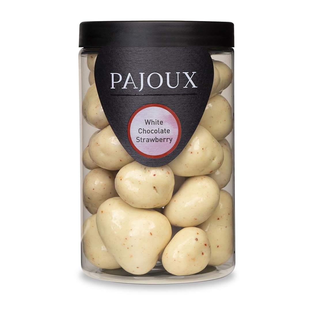 Pajoux White Chocolate Covered Strawberries – Gourmet Gift Jar 210g