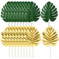 Jolof Store 20 Pcs Artificial Monstera Palm Leaves with Stems for Decor