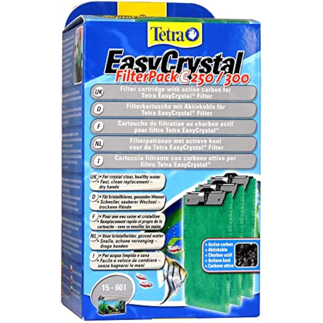 Tetra EasyCrystal Filter Pack C250/300 – Activated Carbon Pads, 3pc