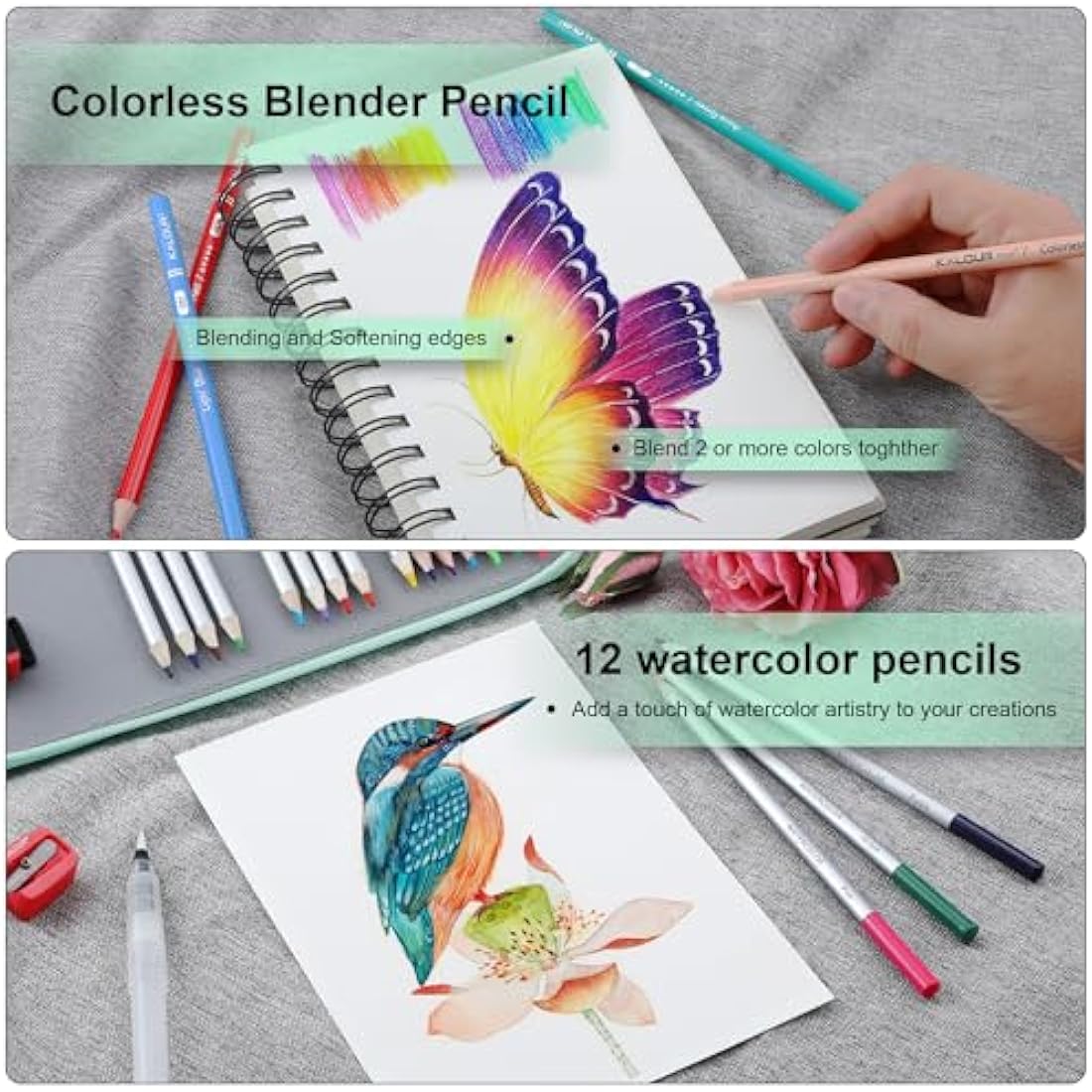 Kalour 256 Colored Pencils Set - Soft Core Drawing Pencils with Case