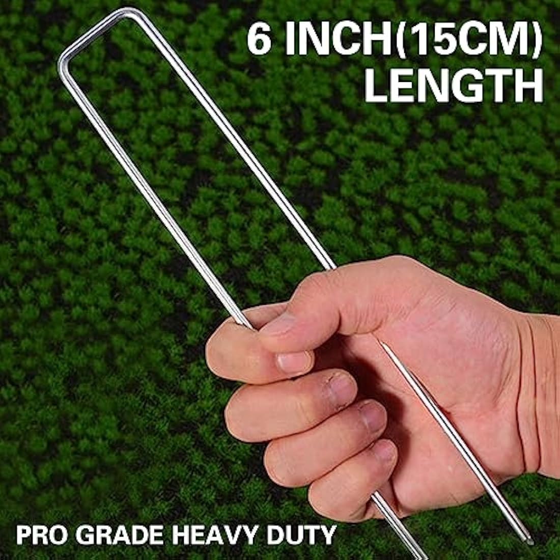 150 Metal Garden Staples – 6 Inch U-Shaped Pegs with Washers