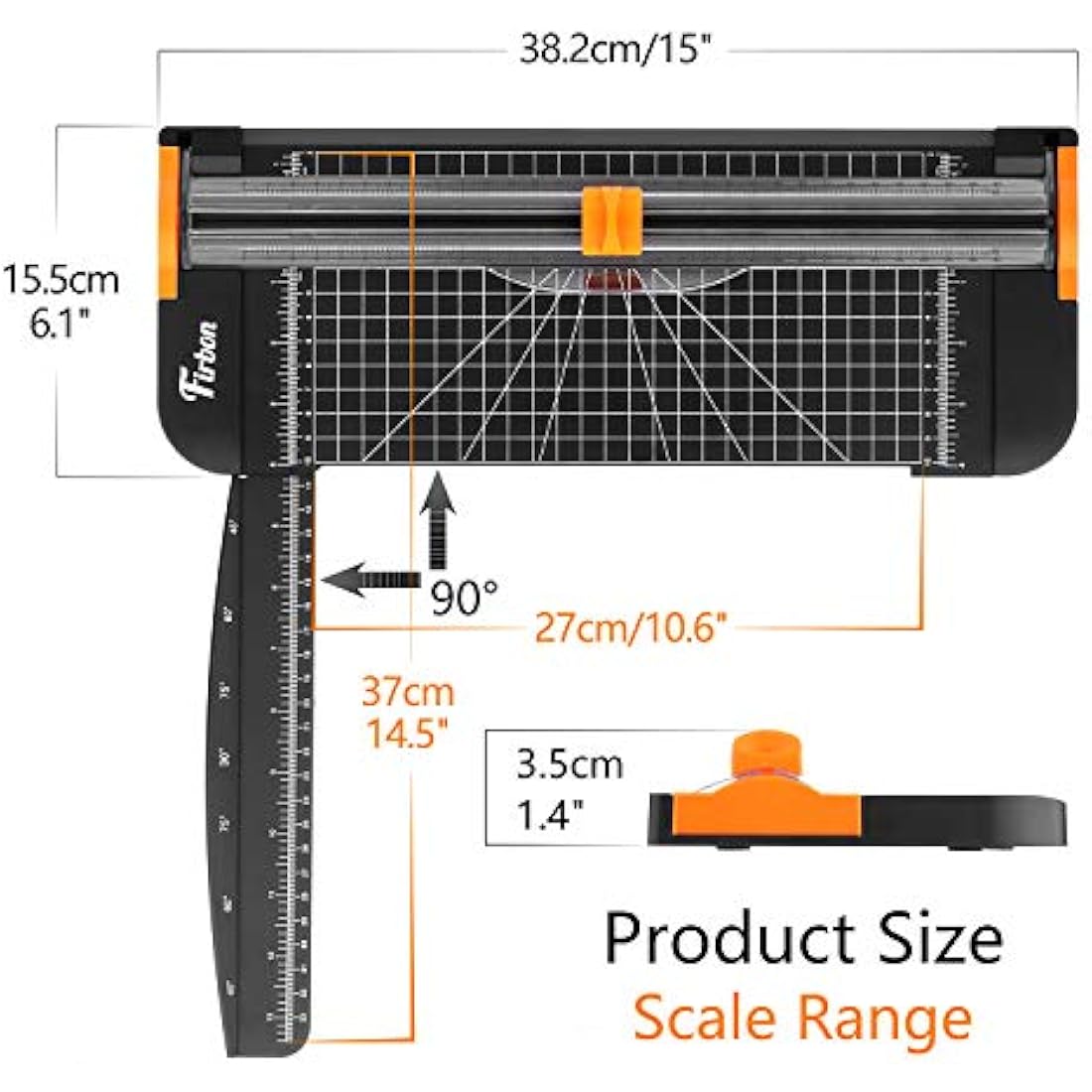 Firbon A4 Paper Cutter – 12 Inch Titanium Trimmer for Cardstock, Black