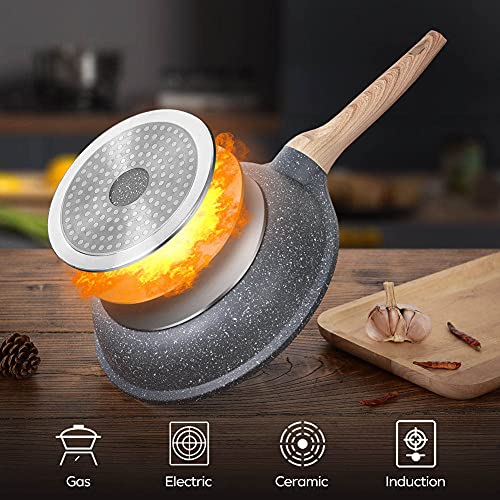 ZUOFENG 28cm Nonstick Frying Pan | Granite Stone Coating Skillet