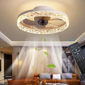 Exlafi Modern Quiet Ceiling Fan with LED Light – 50CM Dimmable White