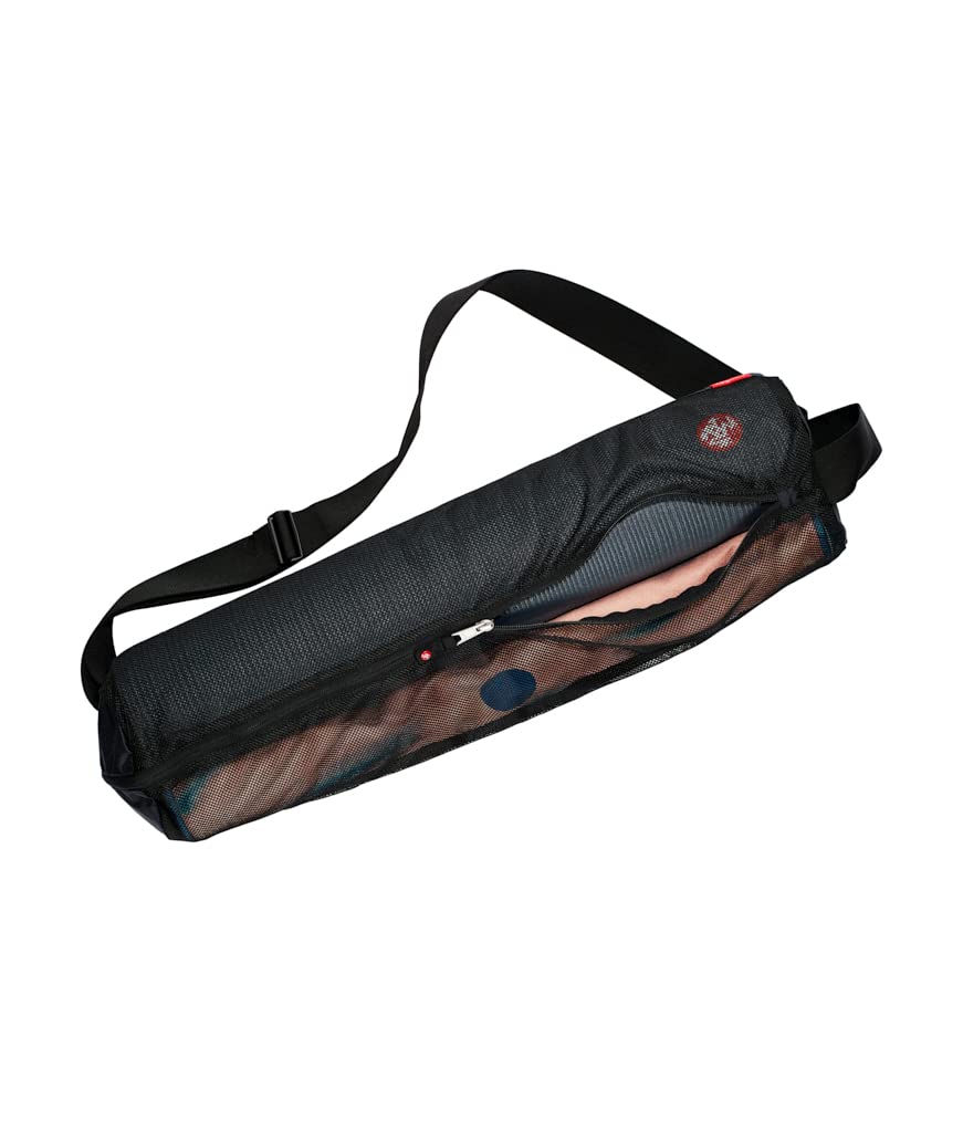 Manduka Breathe Easy Yoga Mat Bag – Lightweight Mesh Carrier, Black