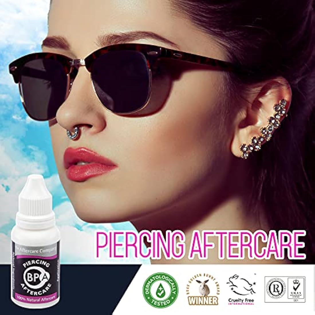 BPA Piercing Aftercare - 24 x 10ml Vegan Vitamin E Skin Healing Solution