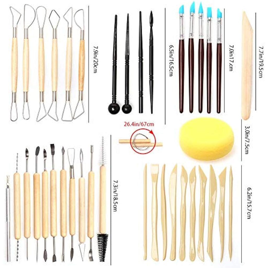 61pcs Clay Sculpting Set | Polymer Pottery Carving Tools