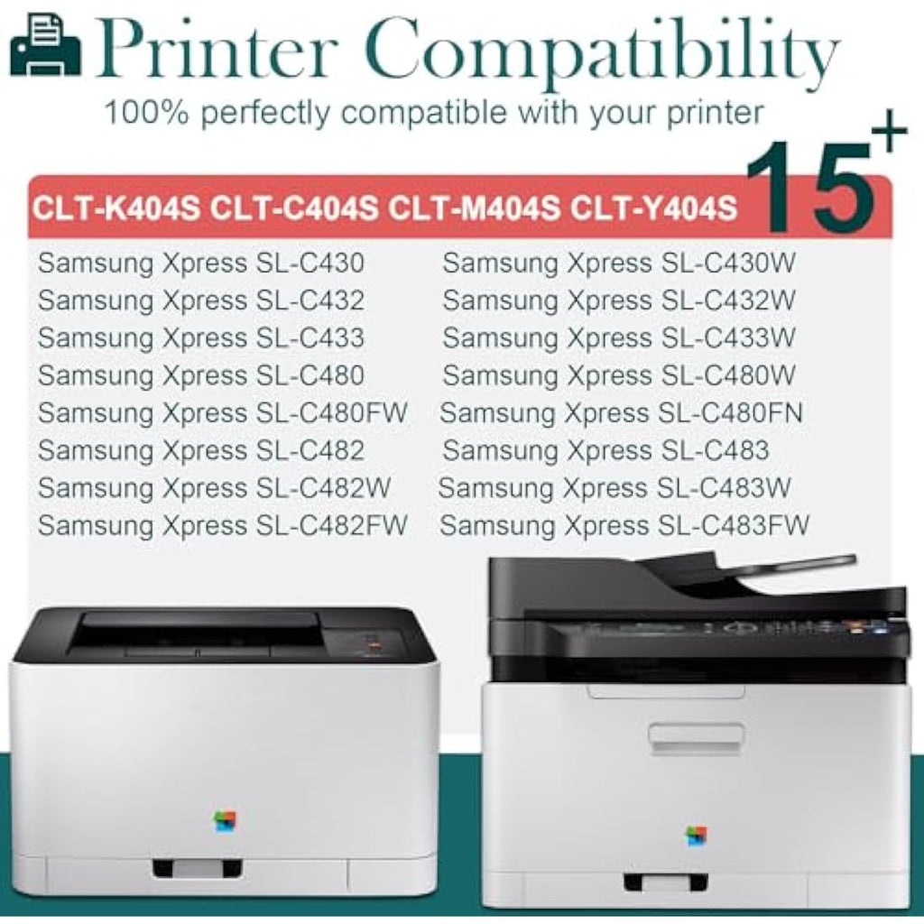HenceBuy CLT-P404C Toner Cartridge 4-Pack for Samsung Xpress SL-C430 C480
