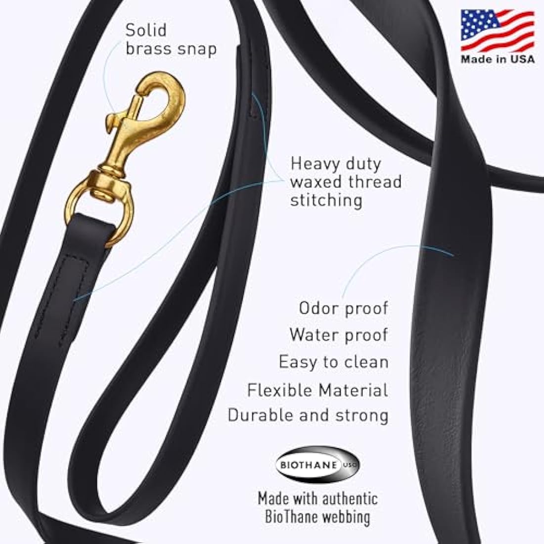 Viper Biothane Tracking Dog Leash | Waterproof Long Line - 5/8" x 33ft