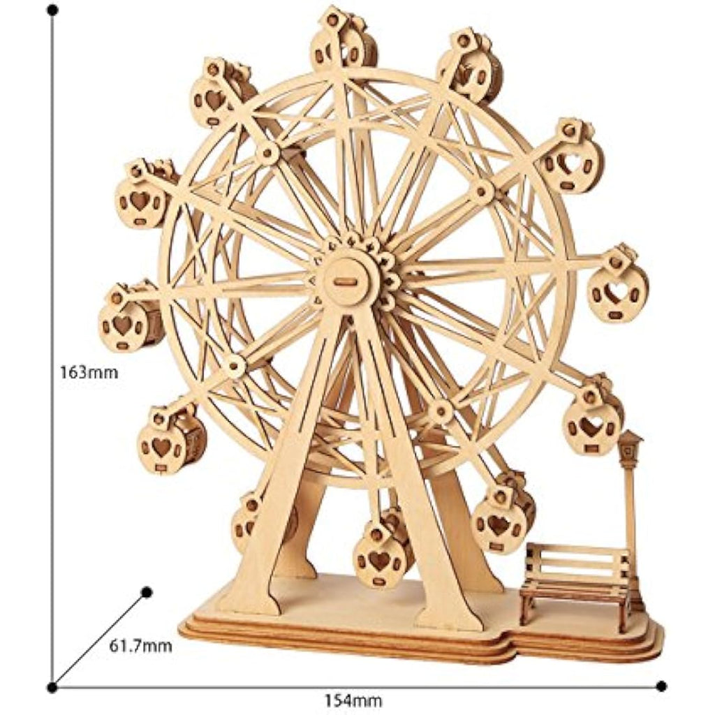 Rolife 3D Wooden Ferris Wheel Puzzle - Mechanical Model Kit for Adults