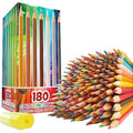 KreativeKraft Coloured Pencils Set of 180 – Art Supplies with Sharpener