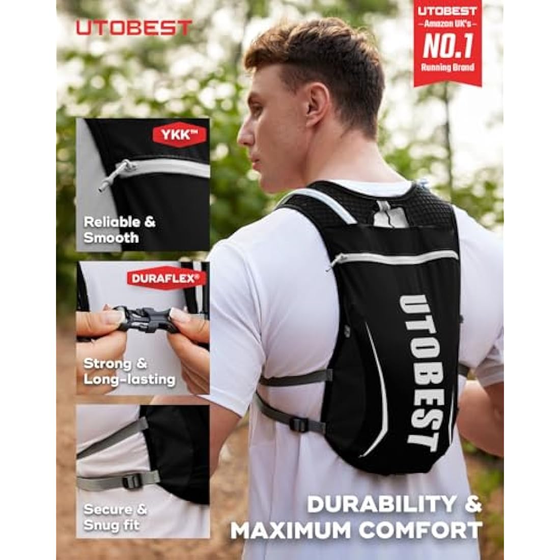 UTOBEST 5L Lightweight Running Vest | Ultralight Hydration Backpack