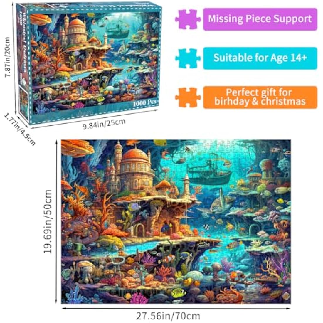 Jolof Store Whimsical Seabed 1000 Piece Jigsaw Puzzle for Adults