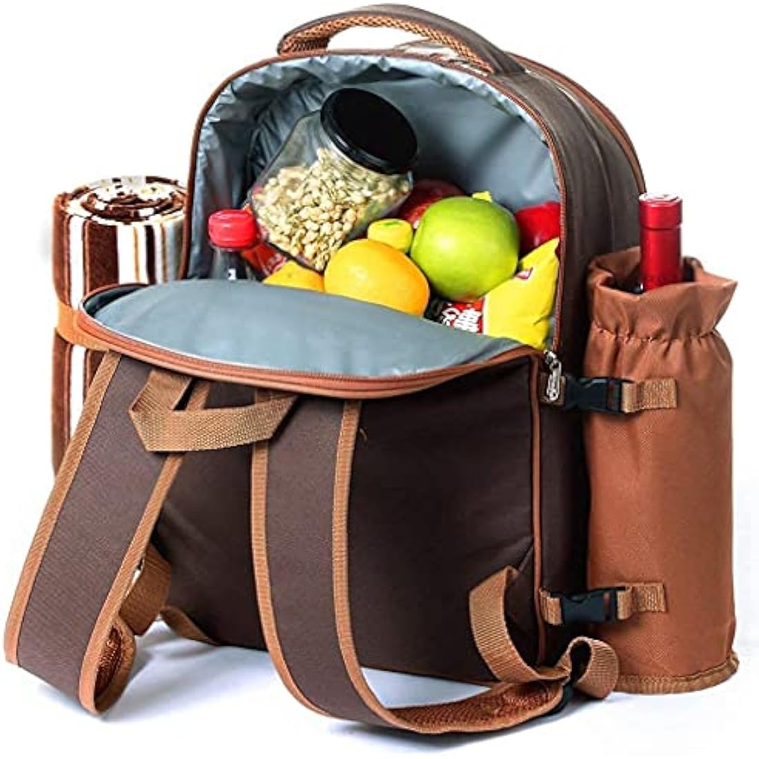 Hap Tim 4 Person Picnic Backpack with Insulated Cooler & Blanket