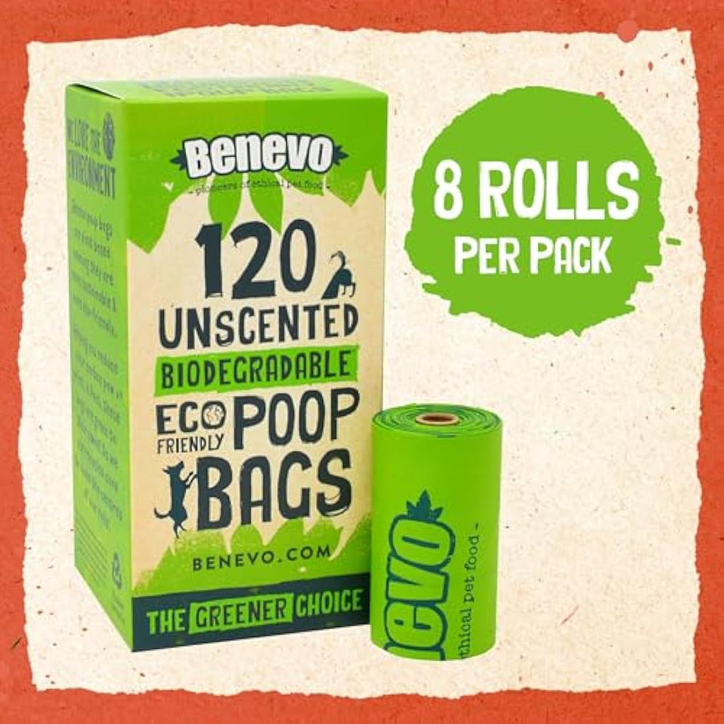 Benevo Compostable Dog Poop Bags – 720 Pack Biodegradable Cornstarch