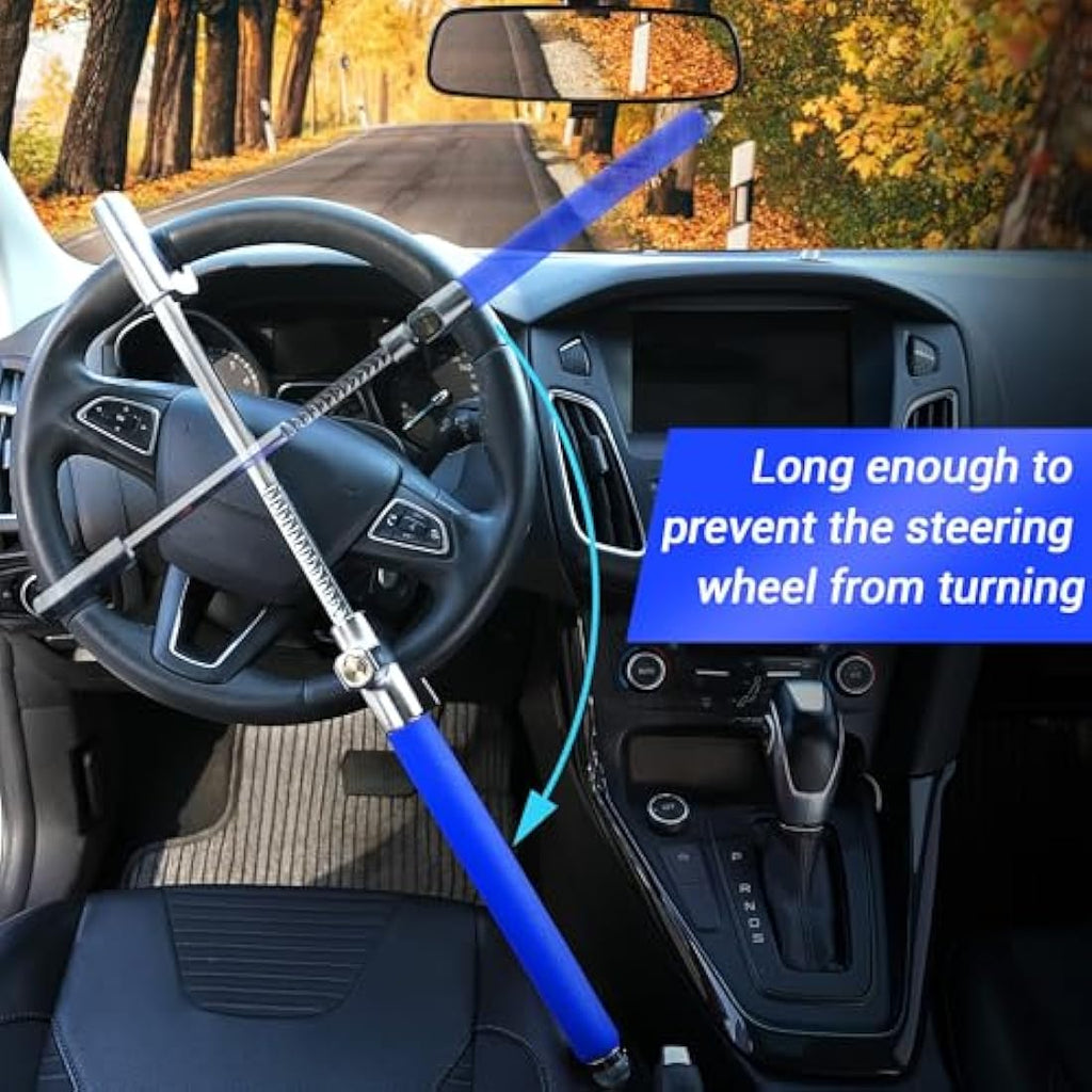 Turnart Steering Wheel Lock – Universal Anti-Theft Device with Safety Hammer