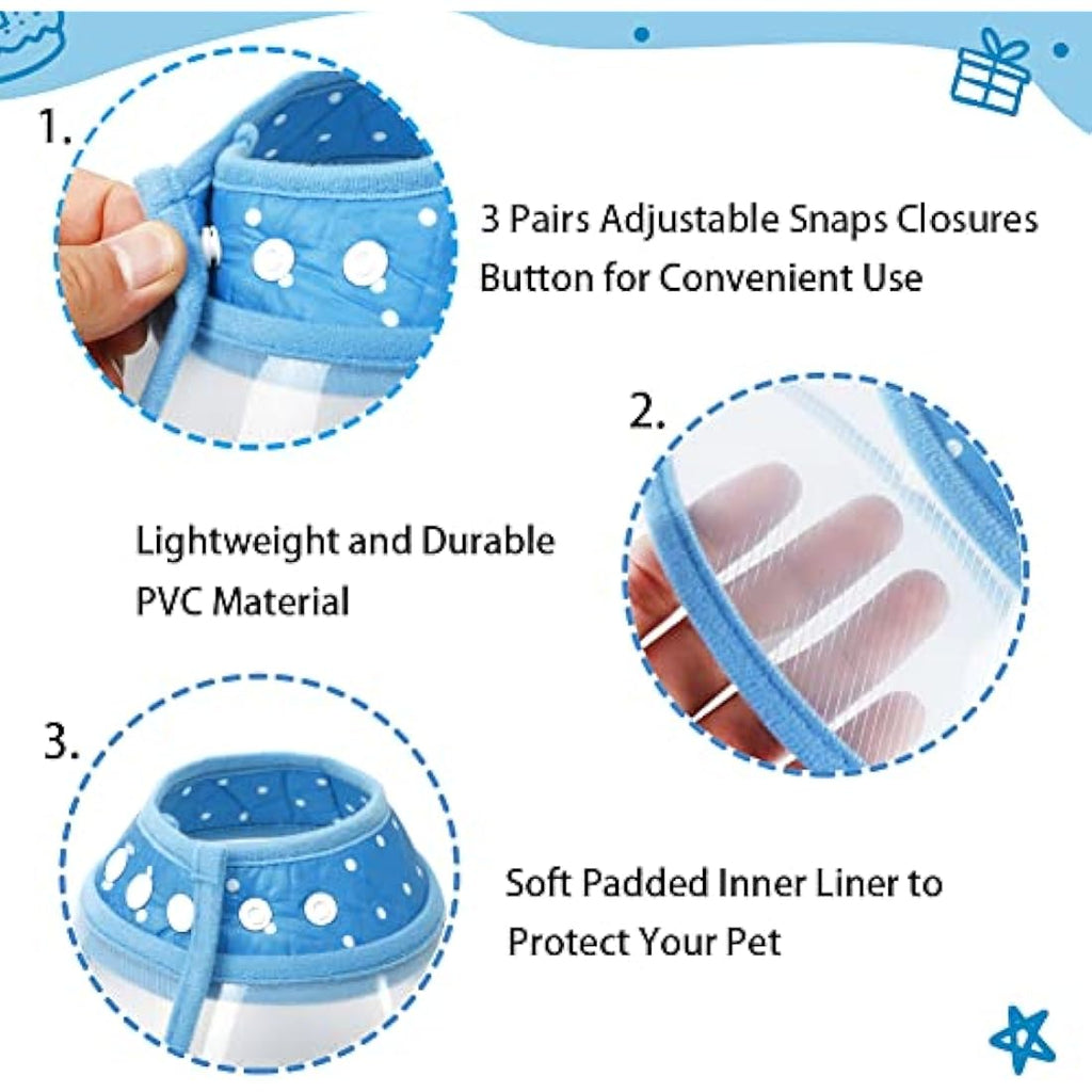 Adjustable Cat Cone – Lightweight Elizabethan Collar, Blue