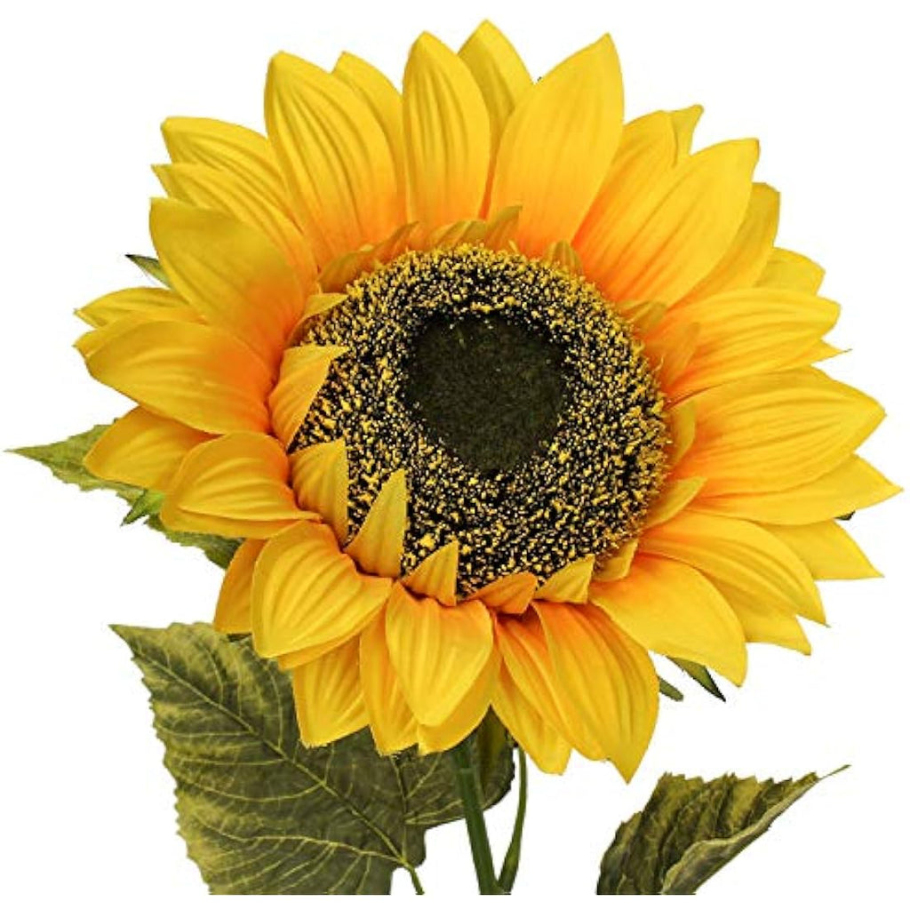 Briful 33" Tall Artificial Sunflowers – 9" Large Silk Flower Heads, 3 Pack