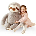 IKASA Giant Sloth Stuffed Animal – Large Soft Plush Toy (Grey, 78cm)