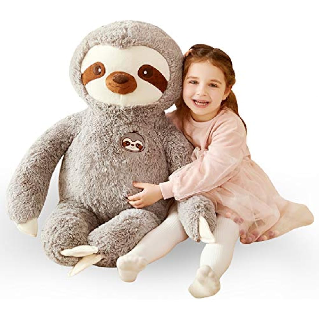 IKASA Giant Sloth Stuffed Animal – Large Soft Plush Toy (Grey, 78cm)
