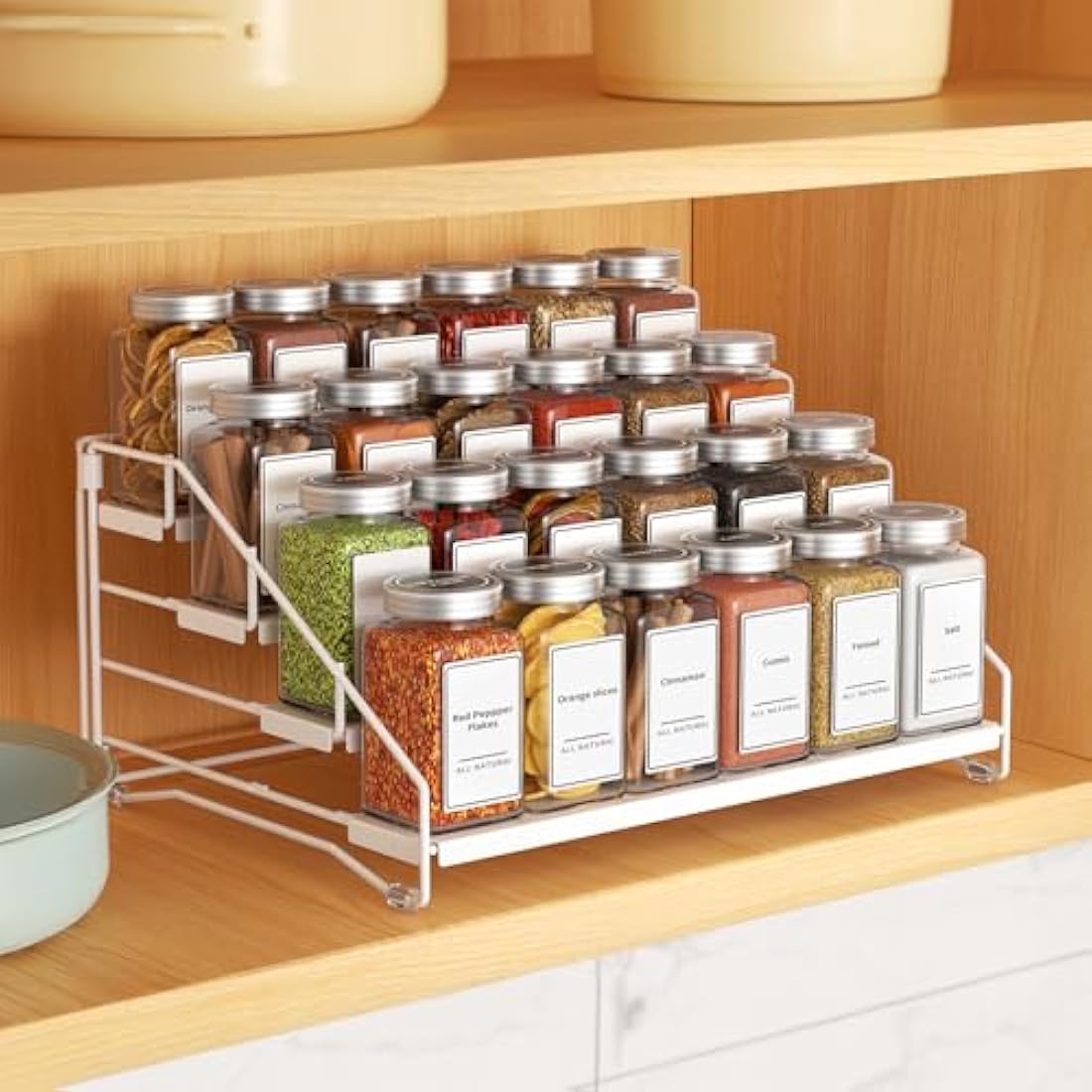 ZDDLOINP 4-Tier Spice Rack Organizer – Adjustable Metal Kitchen Storage