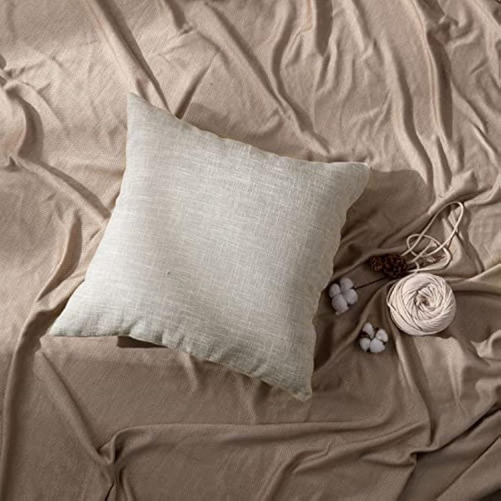 GONOVE Cotton Linen Cushion Covers 60x60cm – Set of 4 Decorative Beige