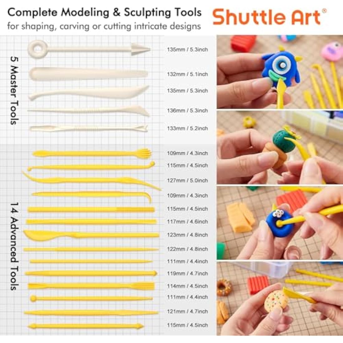 Shuttle Art 82 Colors Polymer Clay Kit – Oven Bake Modeling Clay with Tools