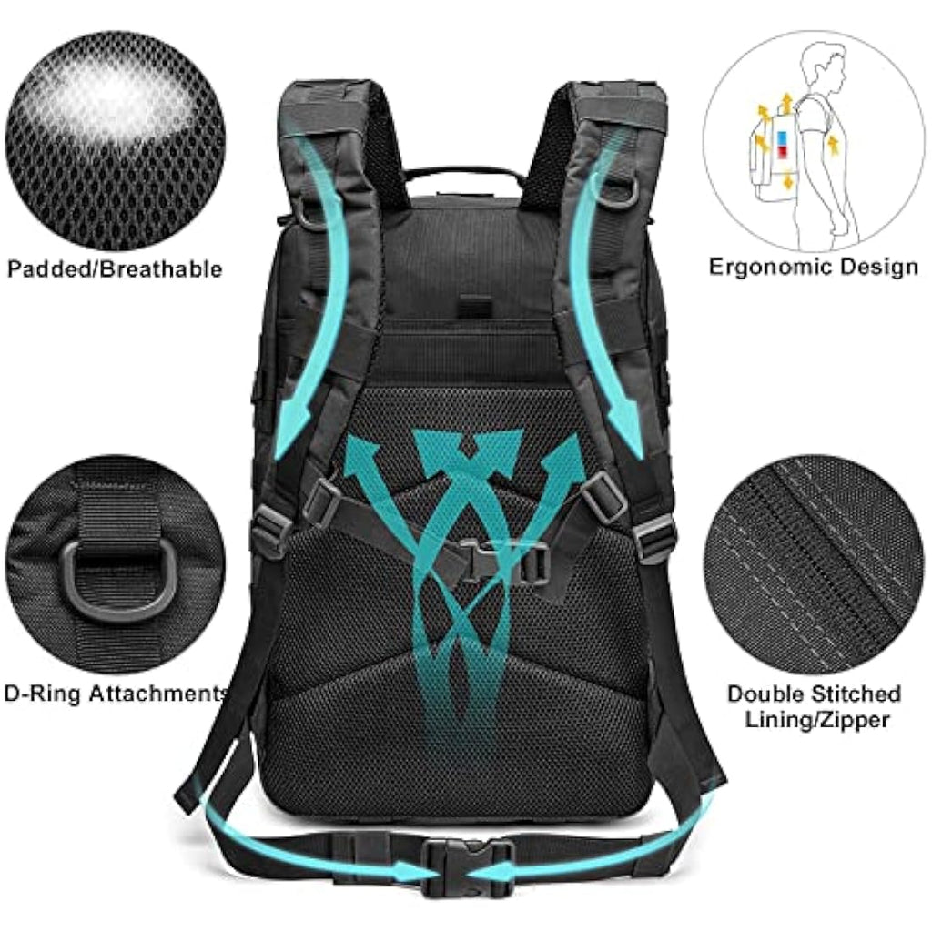 G4Free 40L Tactical Molle Backpack – Durable 1000D Hiking Assault Pack