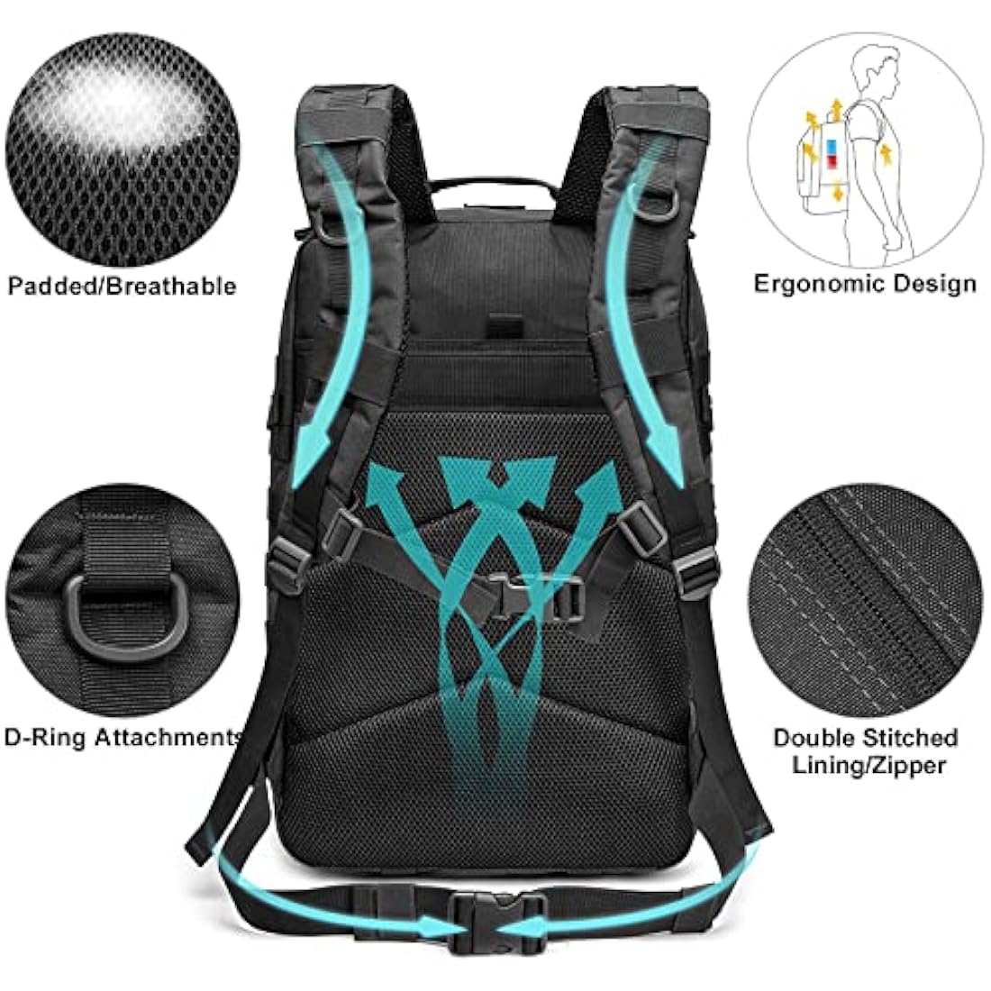 G4Free 40L Tactical Molle Backpack – Durable 1000D Hiking Assault Pack