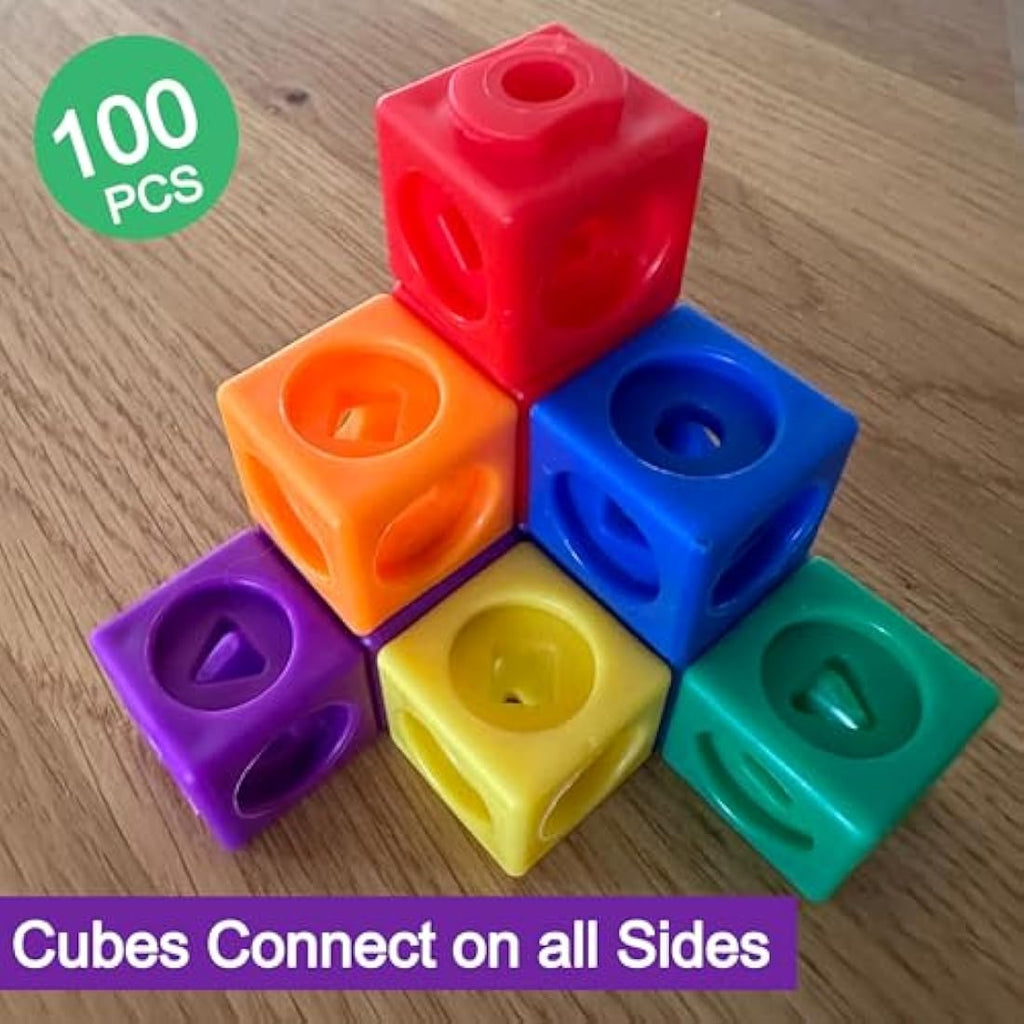 Jolof Store Maths Cubes – 100-Piece STEM Linking Cubes for Learning