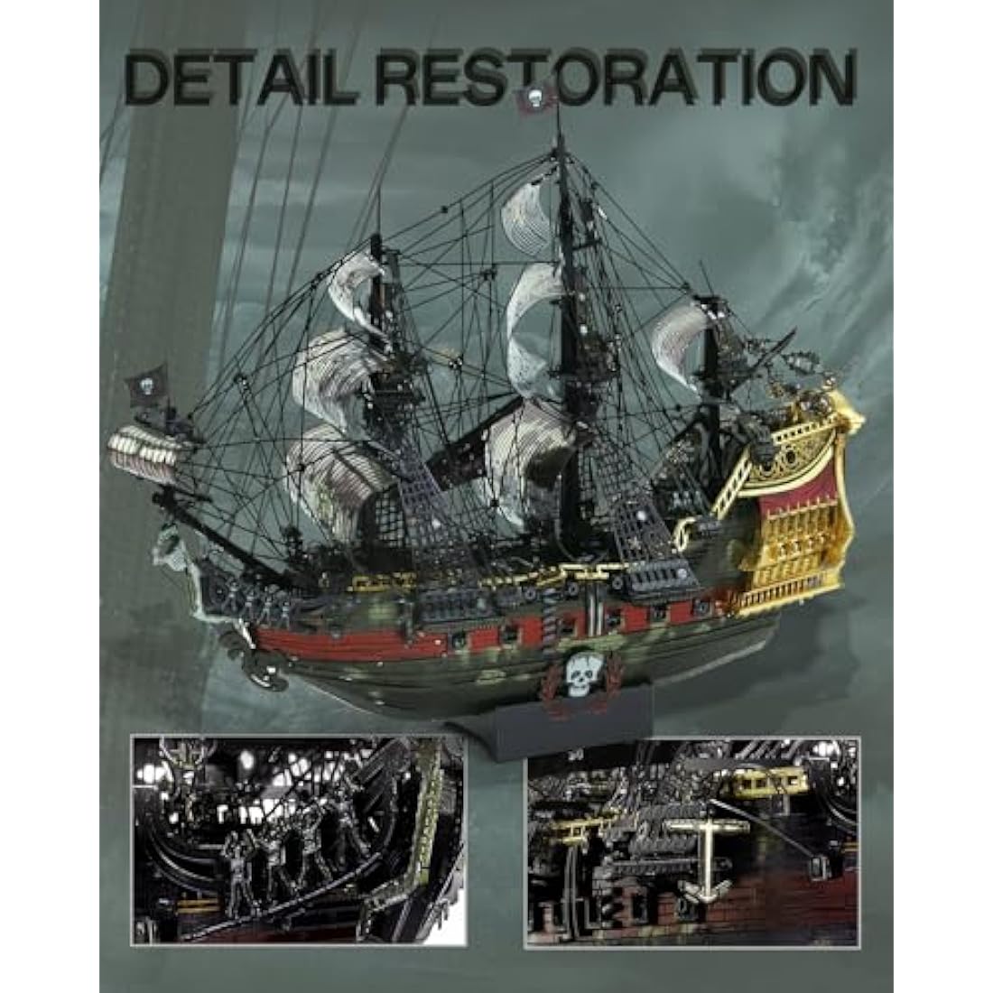 Piececool Queen Anne's Revenge 3D Metal Puzzle - Pirate Ship Model Kit