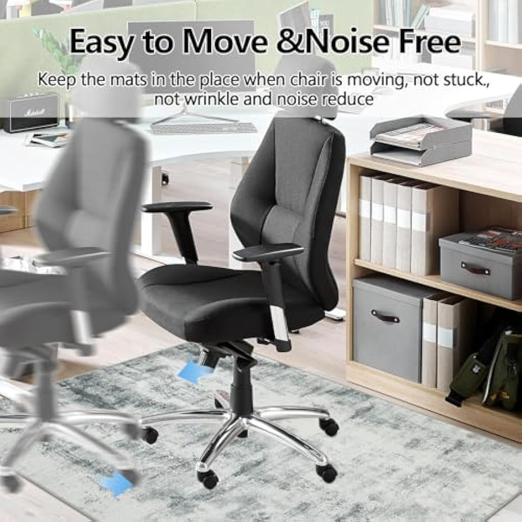 Office Chair Mat for Hardwood Floor | 120x150cm Grey Rubber
