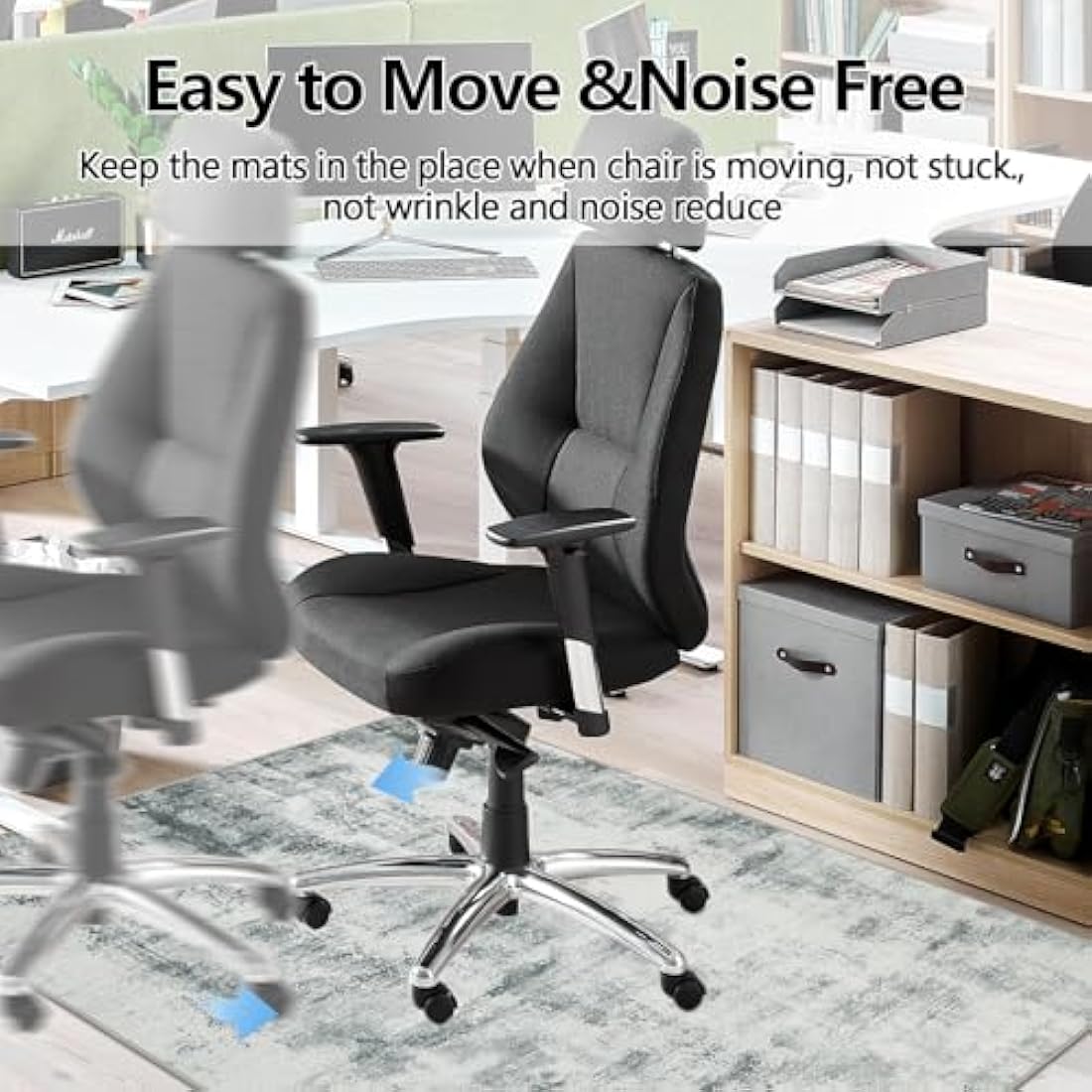Office Chair Mat for Hardwood Floor | 120x150cm Grey Rubber