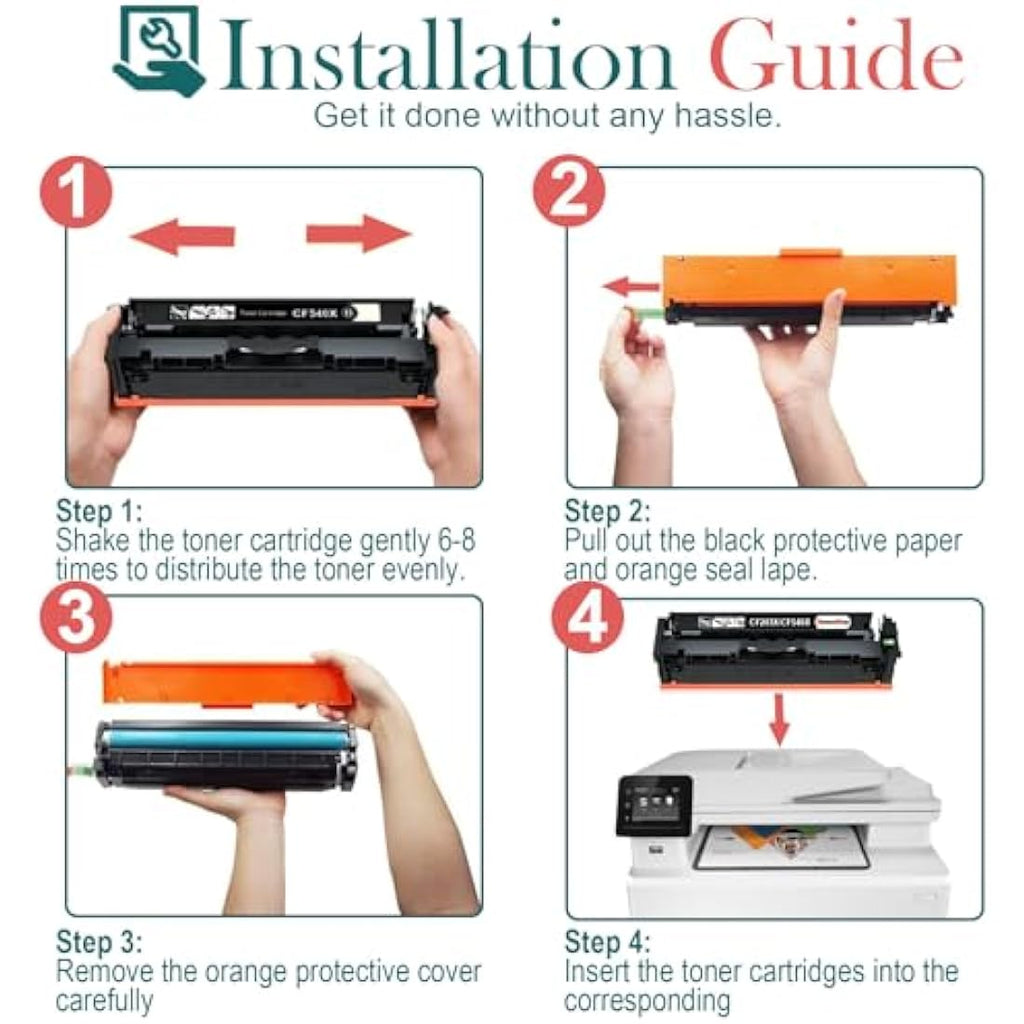 HenceBuy 410A Toner Cartridges for HP Color LaserJet Pro M477 M452 | 4-Pack